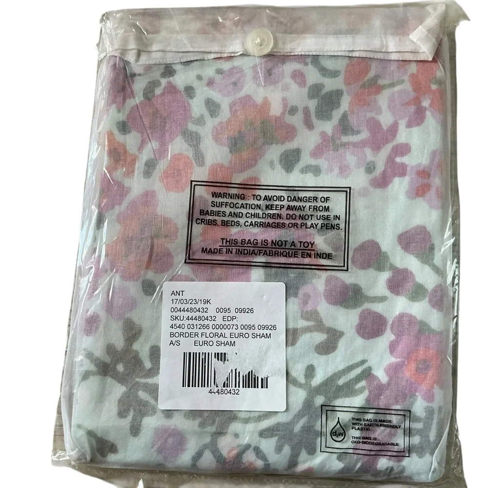 Anthropologie Hammonton euro sham floral multicolored NWT